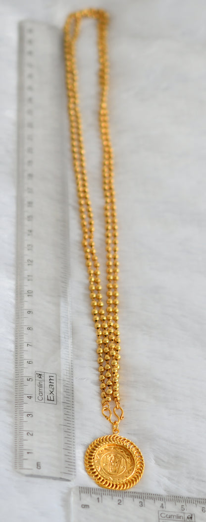 Gold tone 24 inches ball chain with guruvayurappan pendant dj-43427