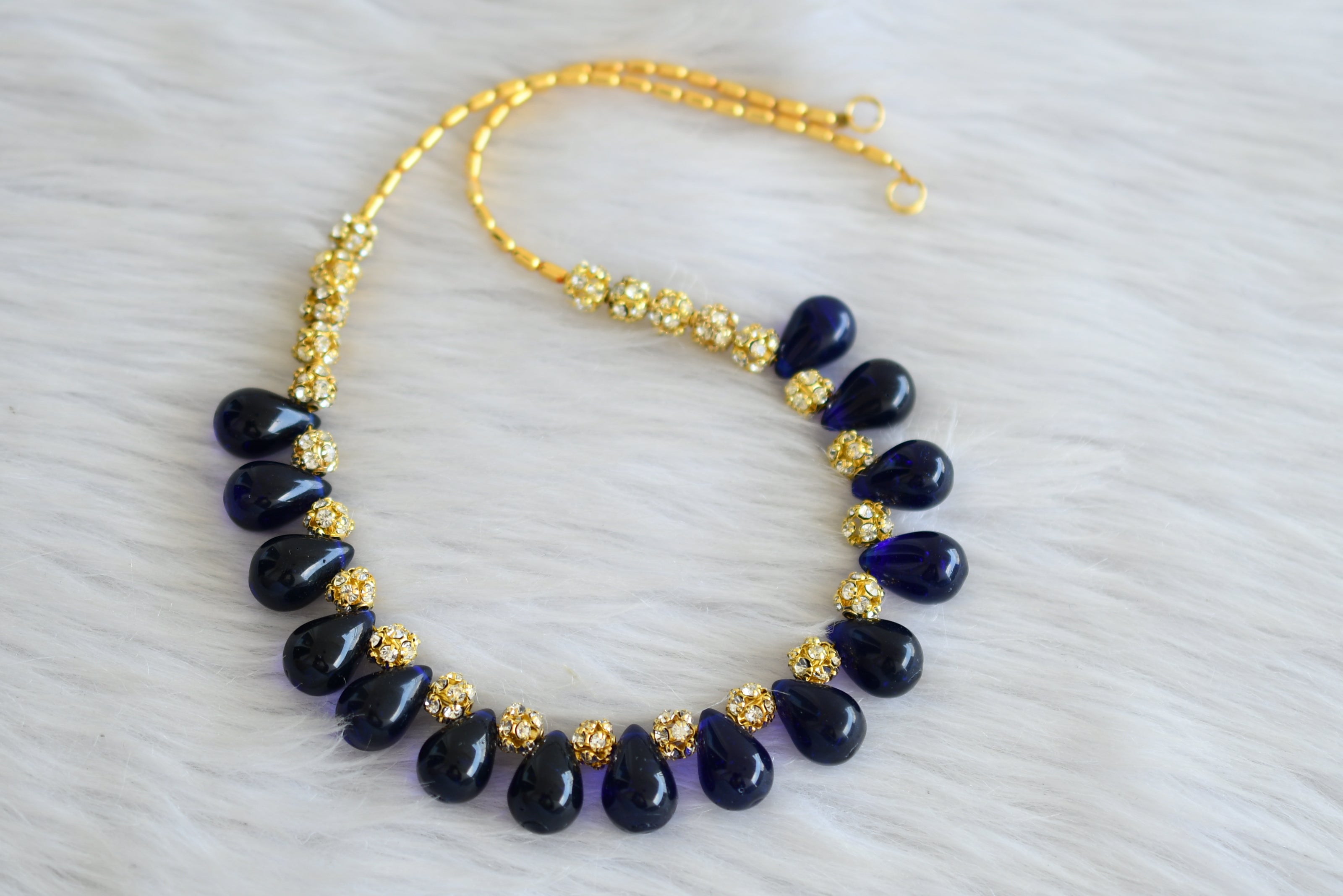 Buy YD Designs Adorable Navy Blue,Golden Chain & Sead Bead Necklace  (Style2) at Amazon.in