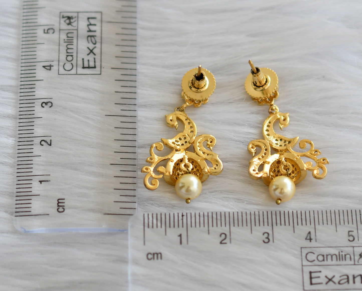 Gold tone cz peacock jhumkka dj-04048