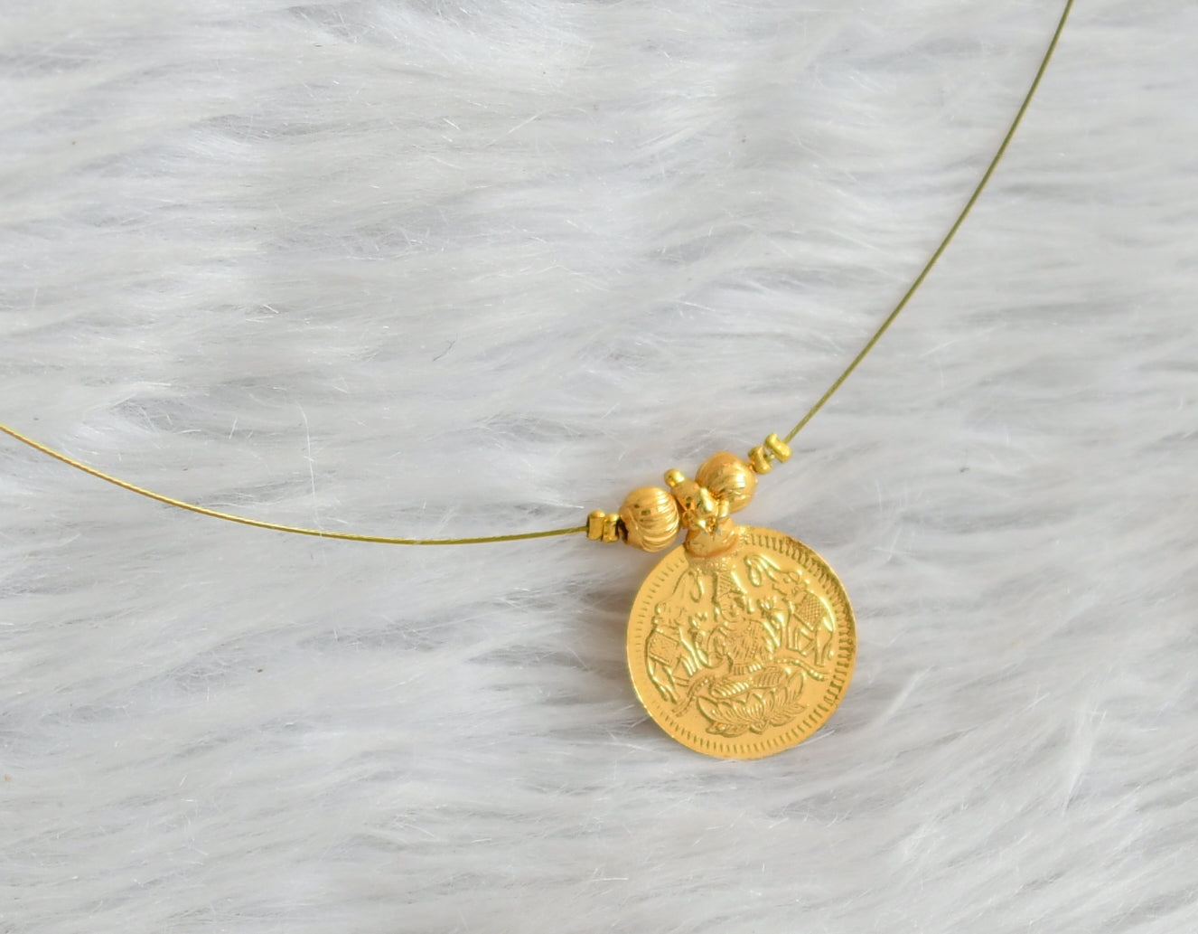 Gold tone lakshmi coin necklace dj-45760