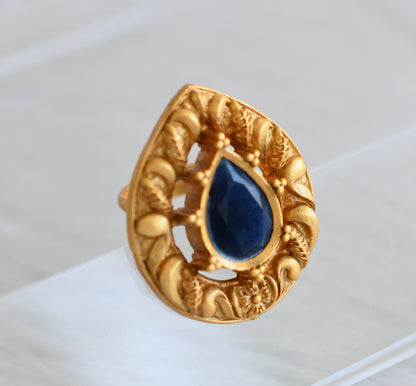 Matte finish blue finger ring dj-03968