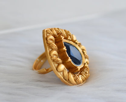 Matte finish blue finger ring dj-03968