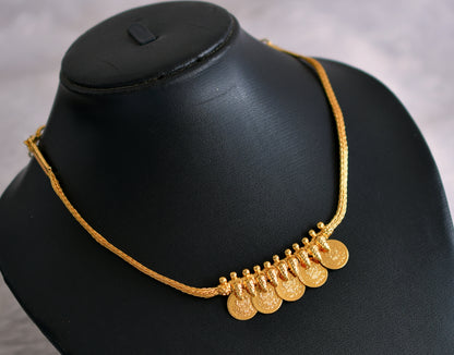 Gold tone kerala style lakshmi coin necklace dj-47436