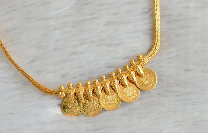 Gold tone kerala style lakshmi coin necklace dj-47436