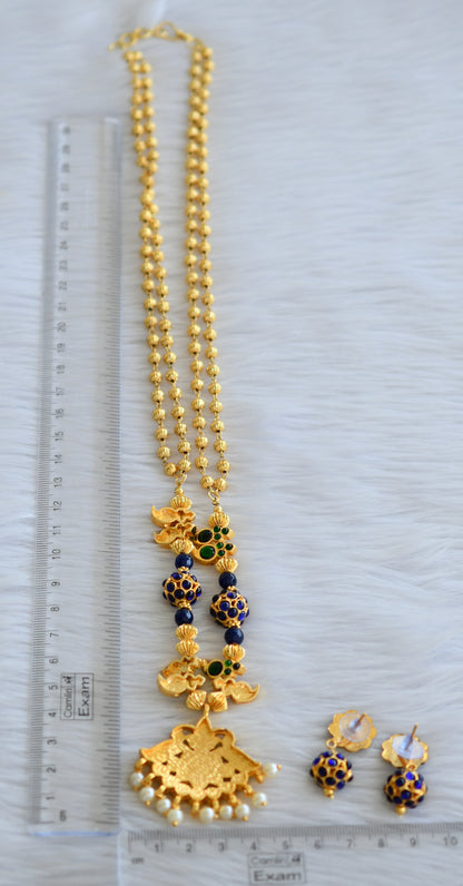 Gold tone blue-green pearl kemp chain set dj-20254