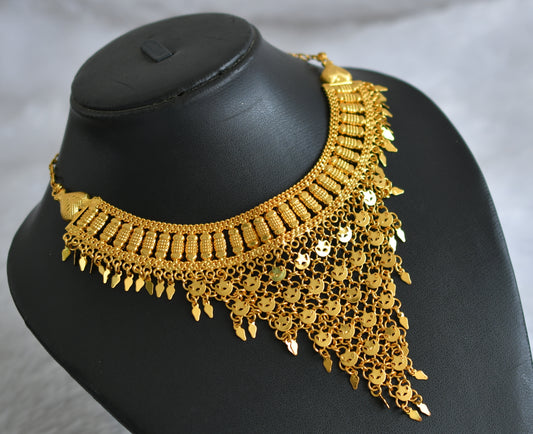 Gold tone kerala style elakka thali sun moon necklace dj-47440