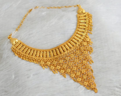 Gold tone kerala style elakka thali sun moon necklace dj-47440