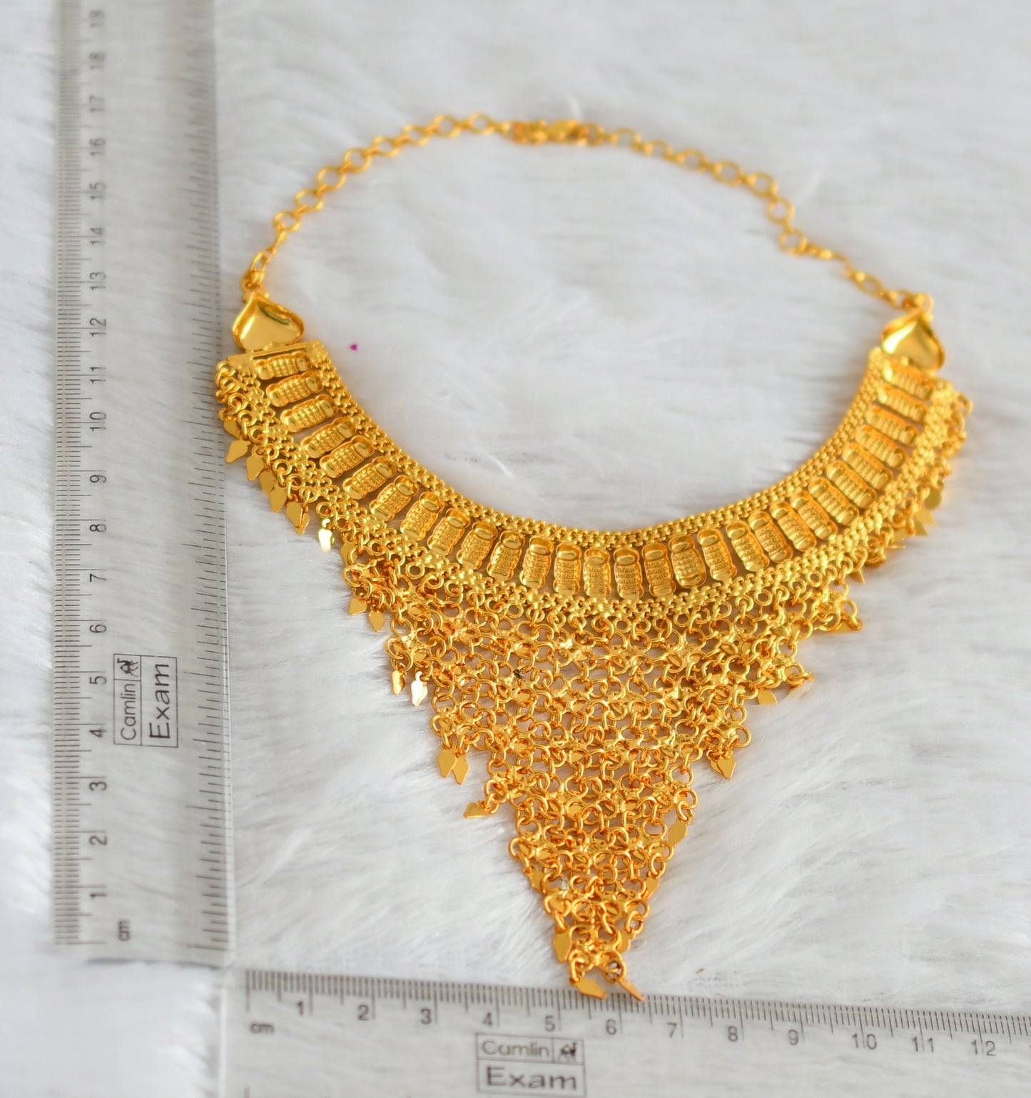 Gold tone kerala style elakka thali sun moon necklace dj-47440