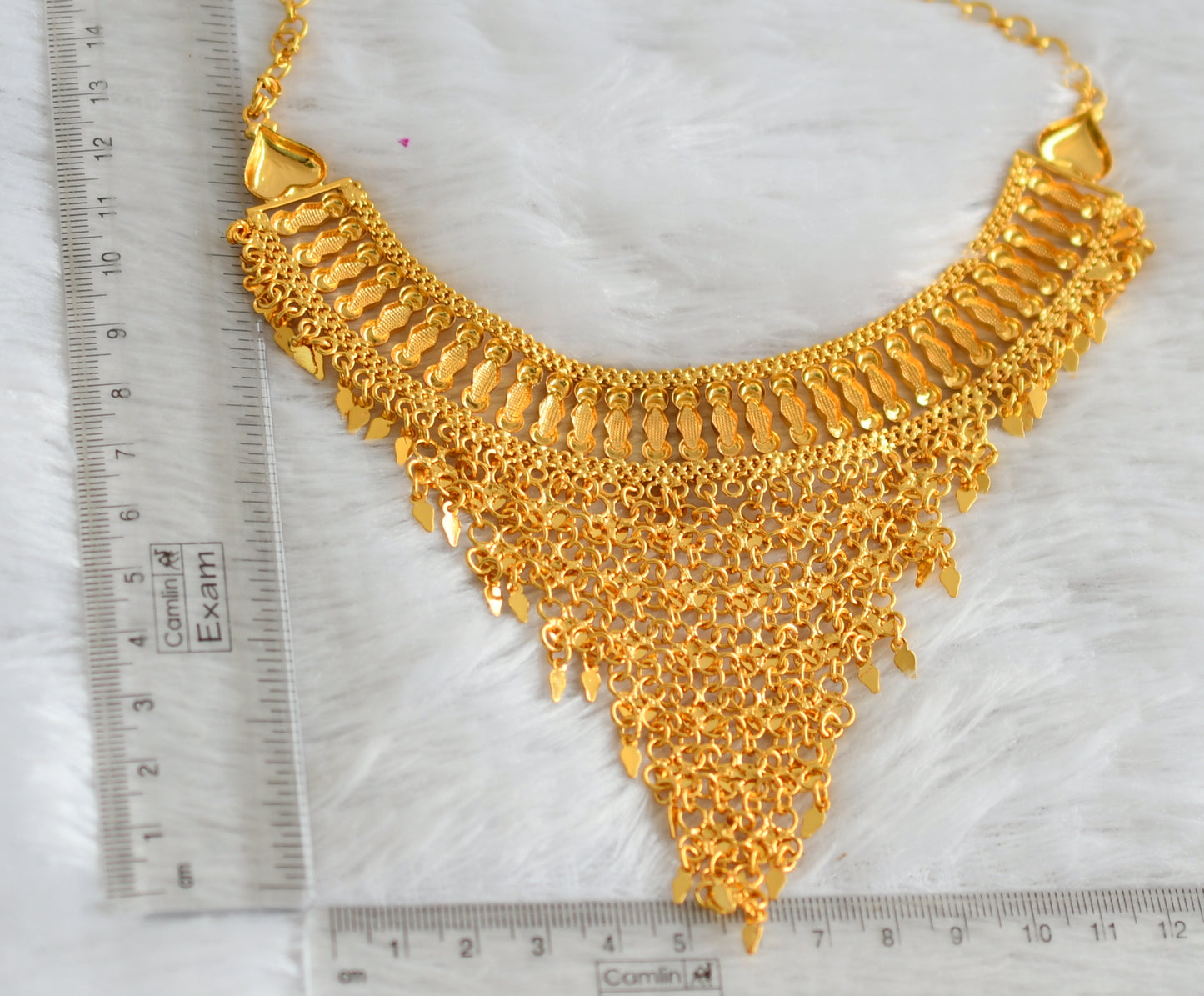 Gold tone kerala style elakka thali sun moon necklace dj-47441