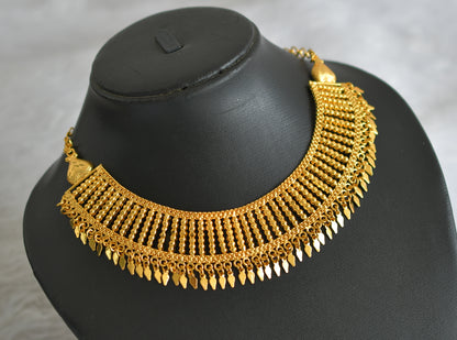 Gold tone kerala style elakka thali necklace dj-47439