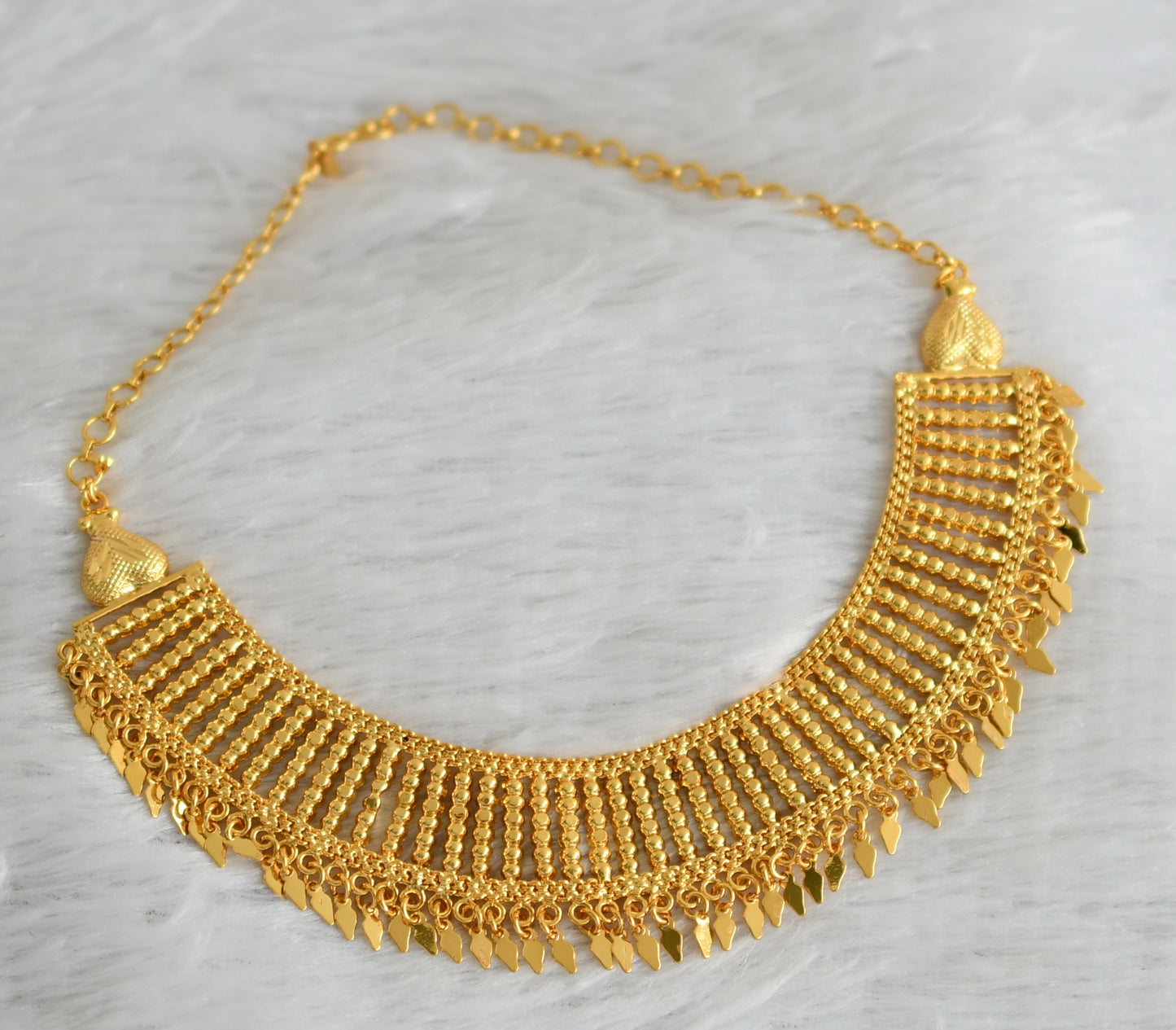 Gold tone kerala style elakka thali necklace dj-47439