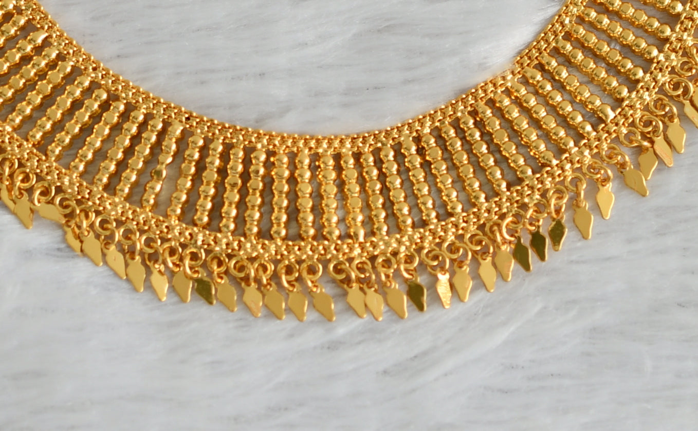 Gold tone kerala style elakka thali necklace dj-47439