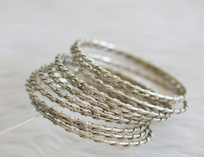 Silver tone set of 11 bangles(2.4) dj-44021