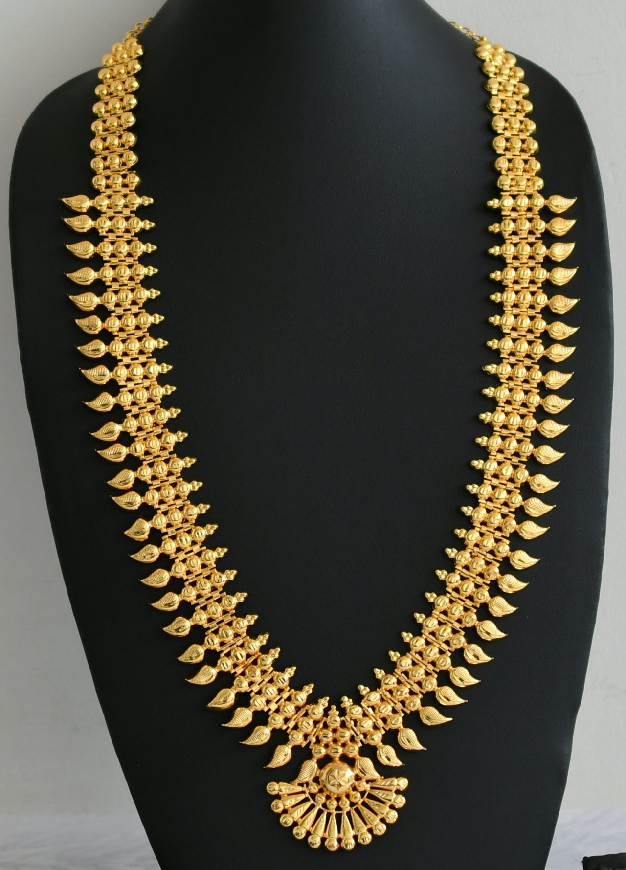 Gold tone kerala style mango haar dj-47448