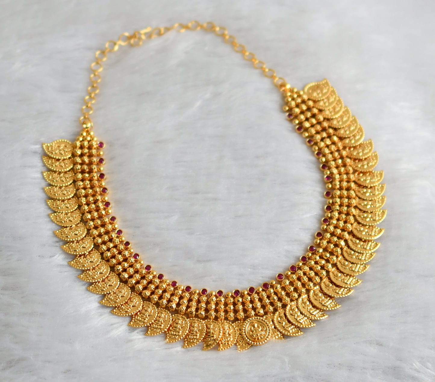 Gold look alike kerala style lakshmi mango necklace dj-47451