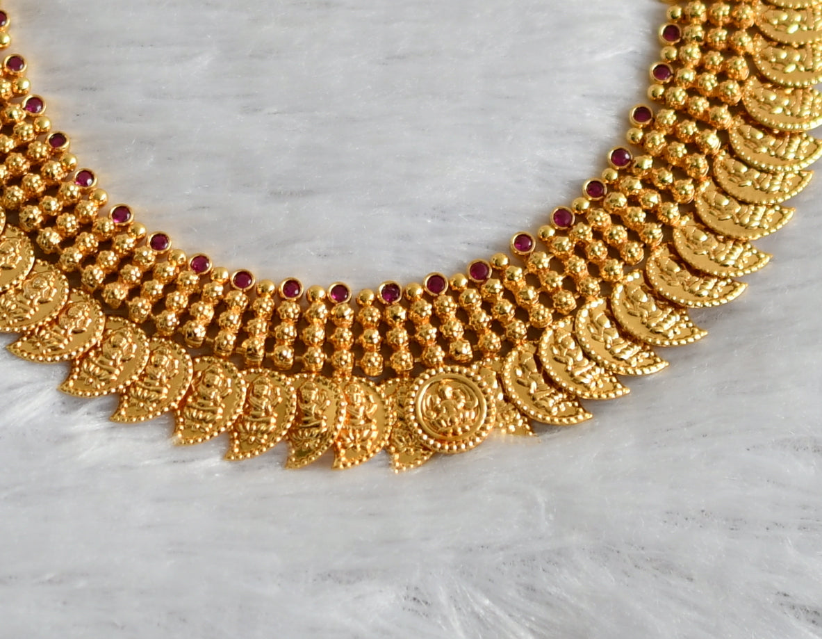 Gold look alike kerala style lakshmi mango necklace dj-47451