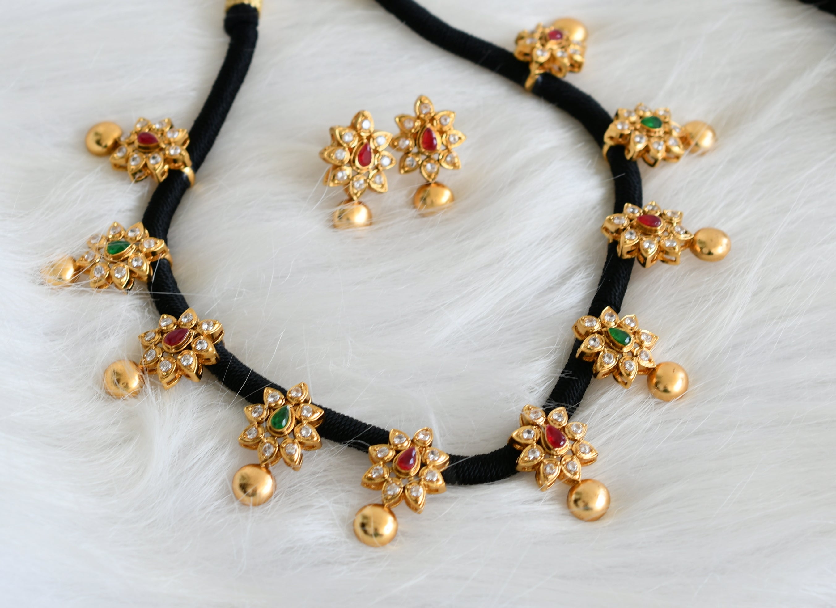 Silk thread long on sale necklace