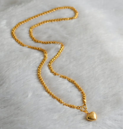 Gold tone 24 inches chain with heart pendant dj-47460