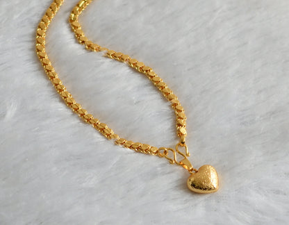 Gold tone 24 inches chain with heart pendant dj-47460