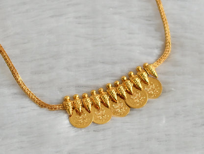 Gold tone kerala style lakshmi coin necklace dj-47472