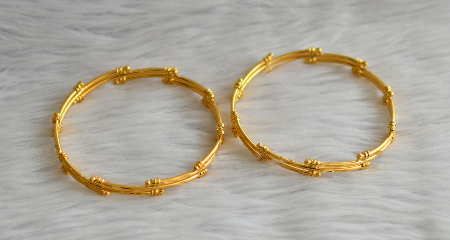 Gold tone kerala style bangles(2.8) dj-45776