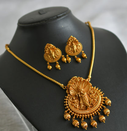 Matte finish krishna necklace set dj-47479