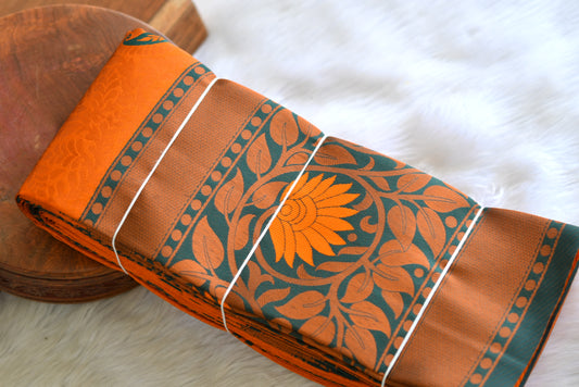 Orange Floral Fancy Silk saree dj-42722