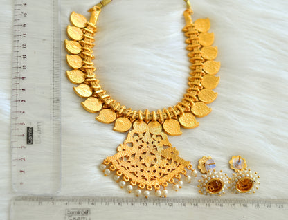 Gold tone kemp-green mango necklace set dj-18356