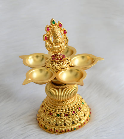 Matte finish kemp-green lakshmi peacock Diya/Deepam dj-44049