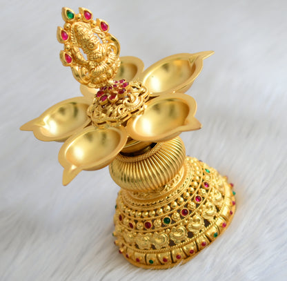 Matte finish kemp-green lakshmi peacock Diya/Deepam dj-44049