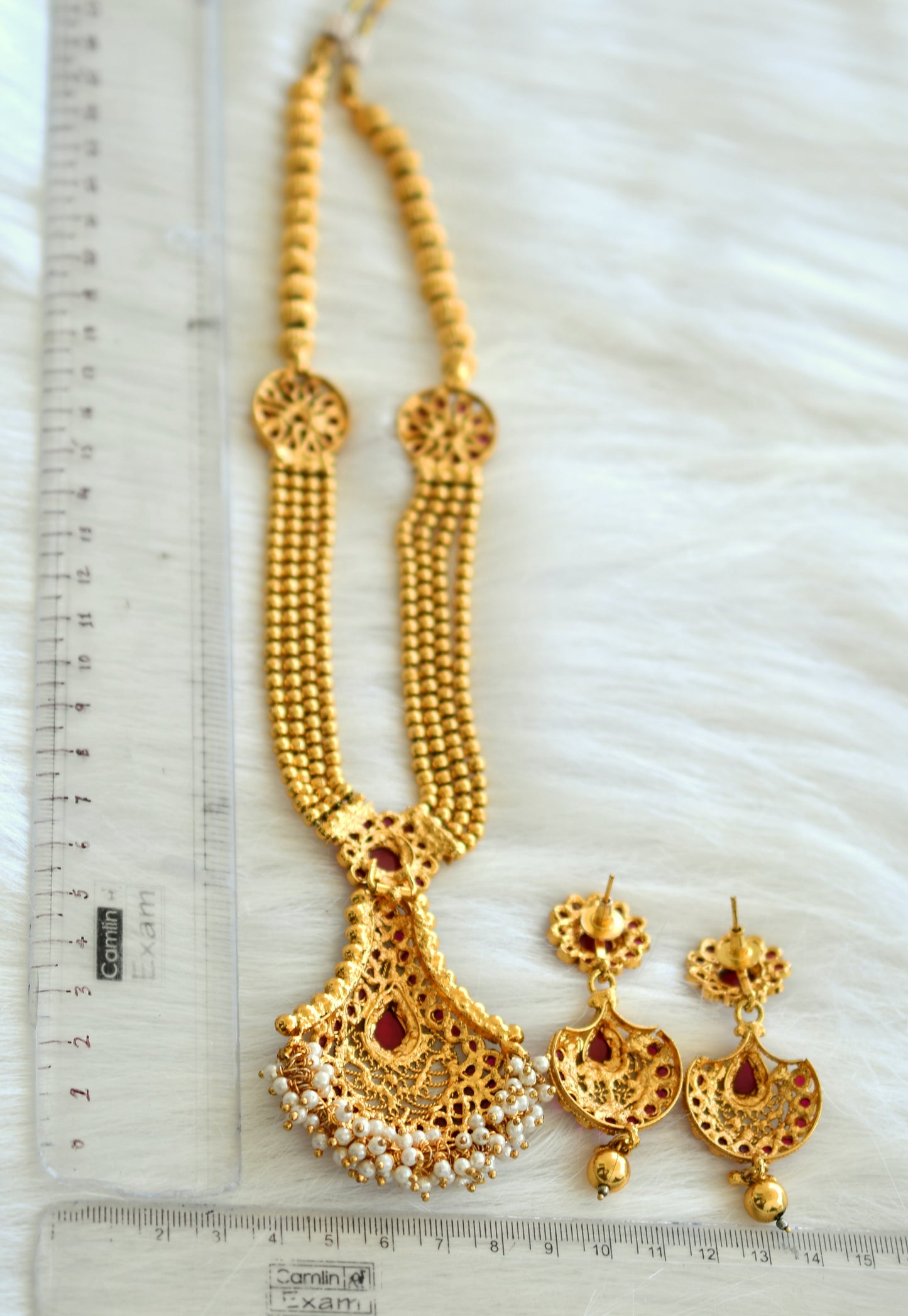 Antique gold tone kemp pearl cluster Haar set dj-26419