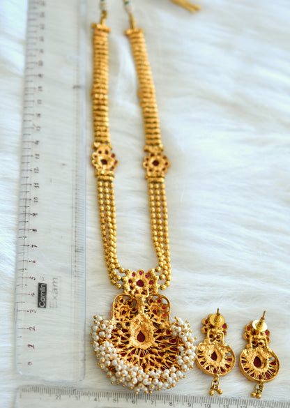 Antique gold tone kemp pearl cluster peacock Haar set dj-26554