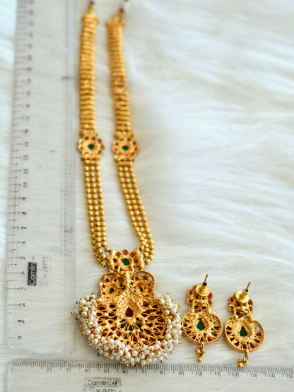 Antique kemp-green pearl cluster mango peacock Haar set dj-26552