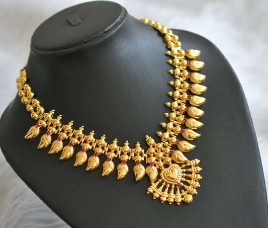 Gold tone pink mango kerala style necklace  dj-45831
