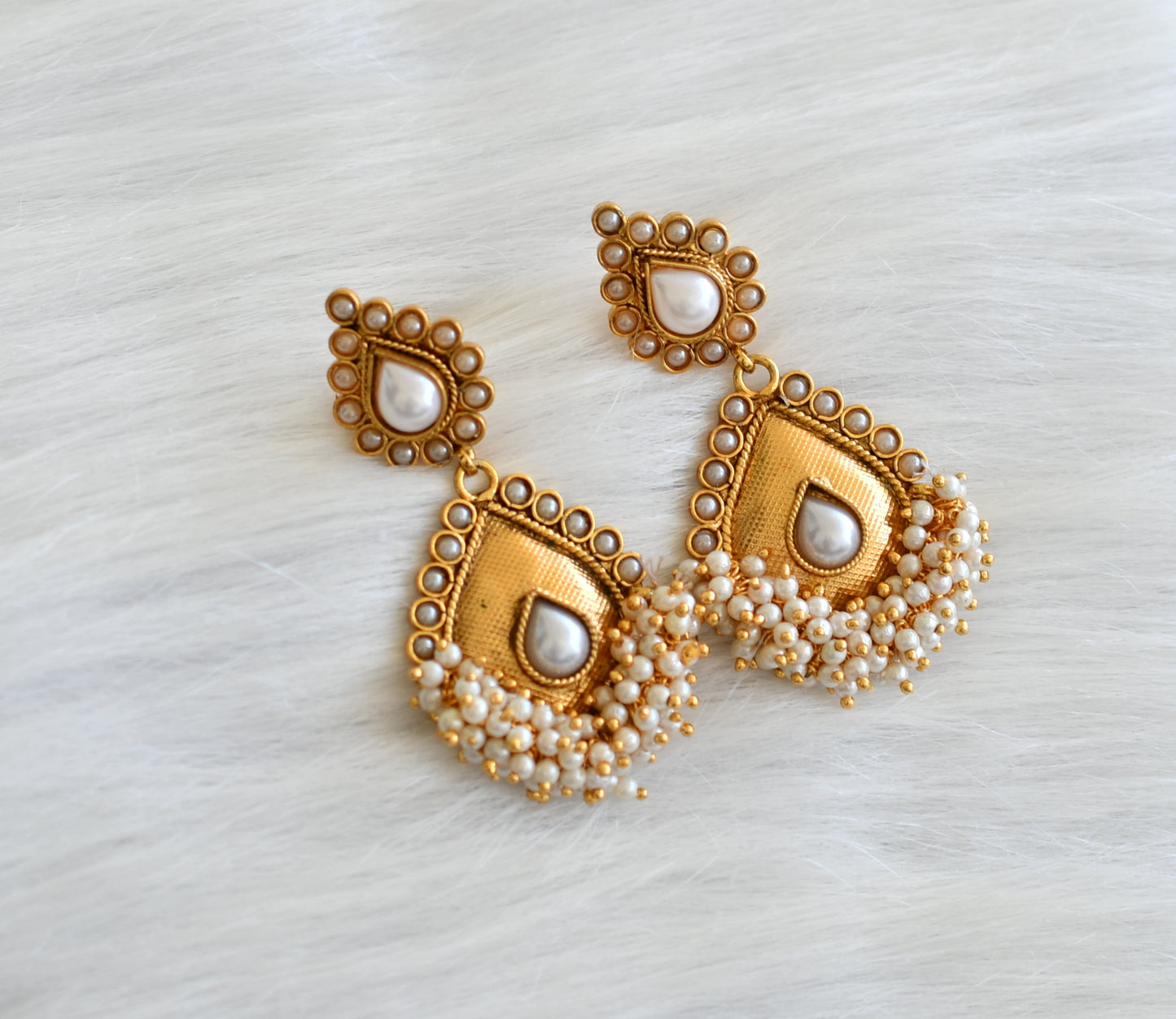 Antique pearl cluster necklace set dj-07494