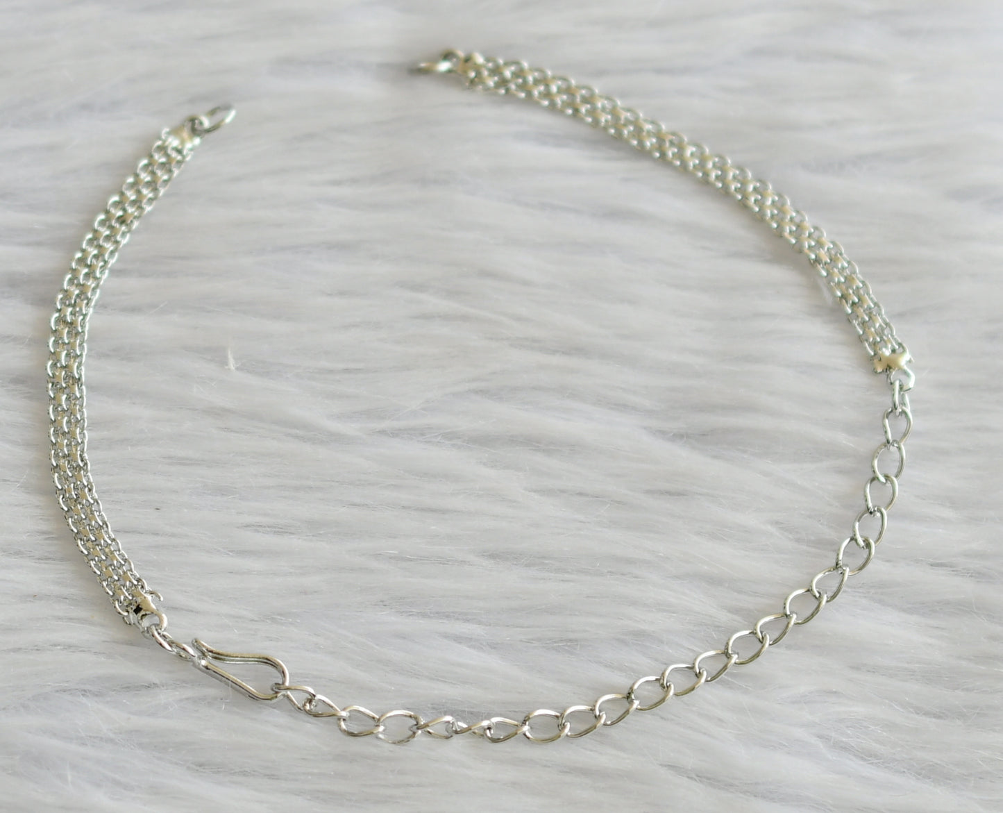 Silver tone necklace back chain dj-45854