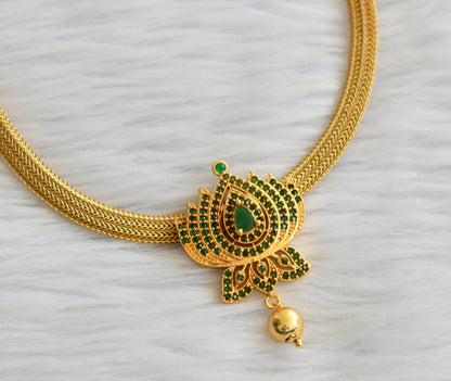 matte finish emerald stone lotus choker/necklace dj-45899