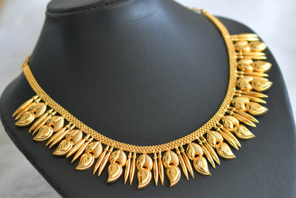 Gold tone kerala style mango mulla mottu necklace dj-44132