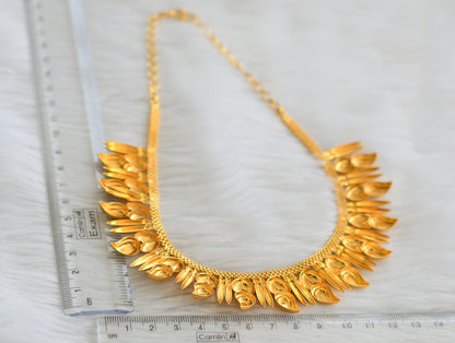 Gold tone kerala style mango mulla mottu necklace dj-44132