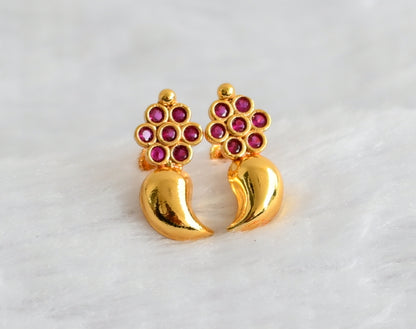 Gold look alike ad pink mango earrings dj-49354