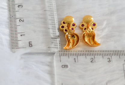 Gold look alike ad pink mango earrings dj-49354