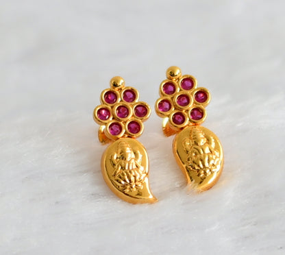 Gold look alike ad pink mango lakshmi earrings dj-49357