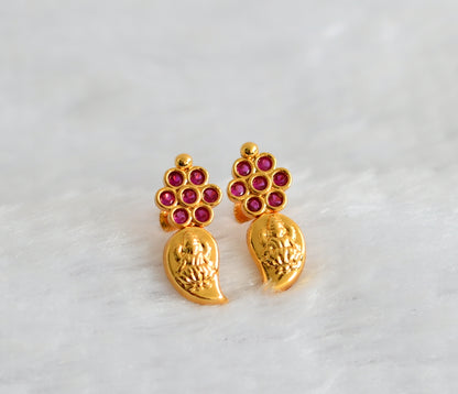 Gold look alike ad pink mango lakshmi earrings dj-49357