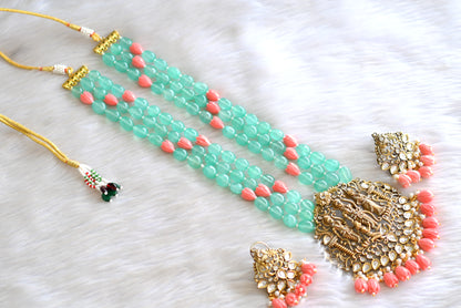 Antique cz sea green-tulip beaded Ram Parivar Victorian haar set dj-42760