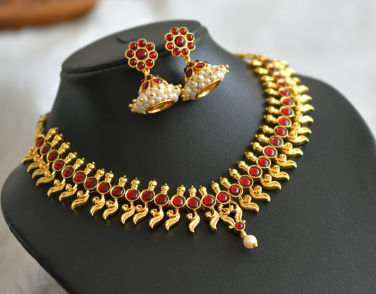 Gold tone kemp temple necklace set dj-44180
