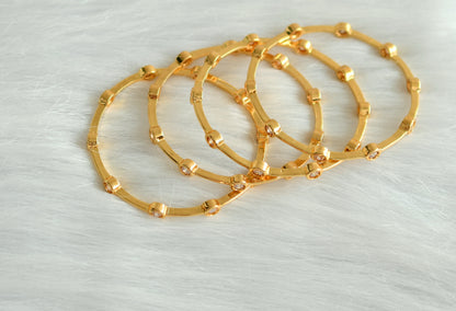 Gold tone set of 4 white bangles(2.8) dj-06689