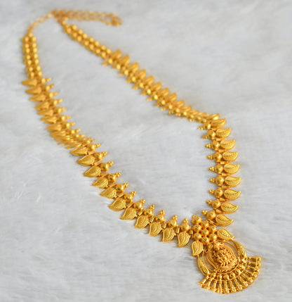 Matte gold tone kerala style mango lakshmi haar dj-49387