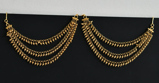 Matte finish multi layer earrings side chain dj-39523