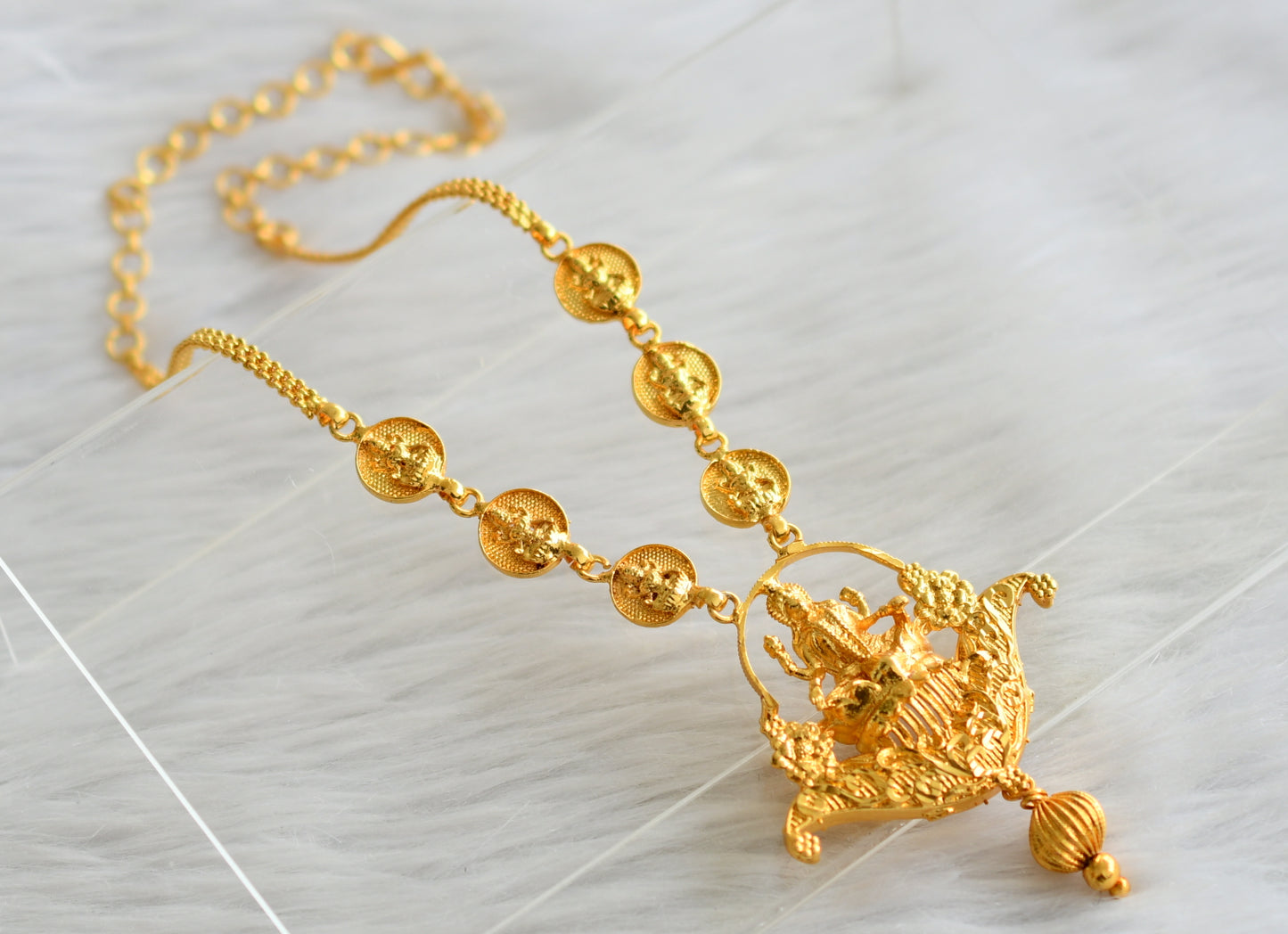Gold tone Lakshmi coin necklace dj-42624