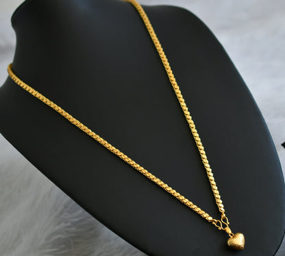 Gold tone 24 inches chain with heart pendant dj-47460